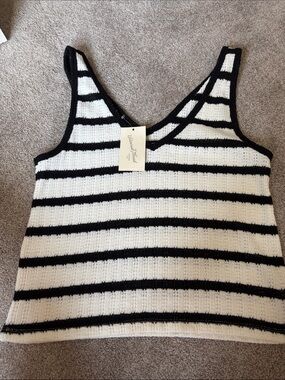 NWT Universal Thread Black & White Striped Tank Knit Top